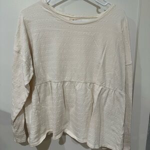 Madewell XL Long Sleeve Peplum - Cream